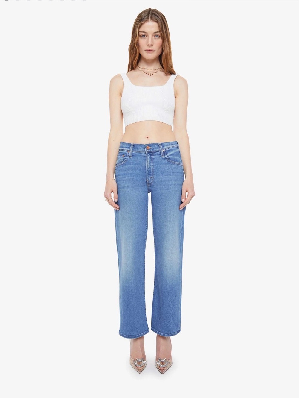 Mother Mid-Rise Rambler Zip Ankle in Piece by Piece NWT 25” - Picture 1 of 8